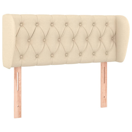 sengegavl med kanter 93x23x78/88 cm stof cremefarvet