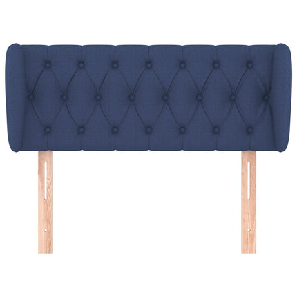 sengegavl med kanter 103x23x78/88 cm stof blå