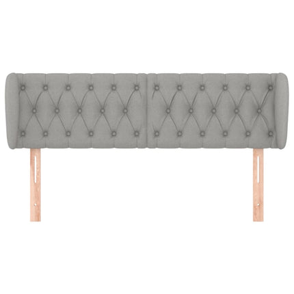 sengegavl med kanter 147x23x78/88cm stof lysegrå