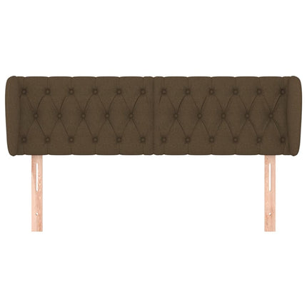 sengegavl med kanter 147x23x78/88 cm stof mørkebrun