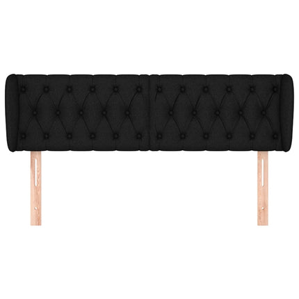 sengegavl med kanter 163x23x78/88 cm stof sort