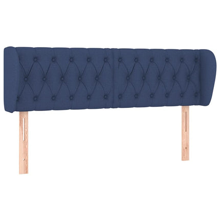 sengegavl med kanter 163x23x78/88 cm stof blå