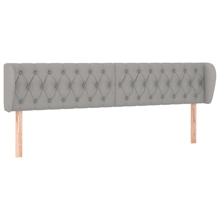 sengegavl med kanter 183x23x78/88cm stof lysegrå