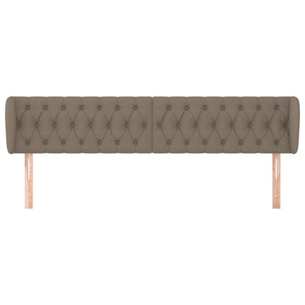 sengegavl med kanter 183x23x78/88 cm stof gråbrun
