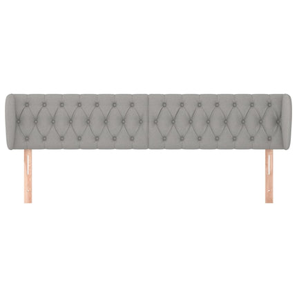 sengegavl med kanter 203x23x78/88cm stof lysegrå