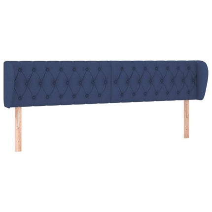 sengegavl med kanter 203x23x78/88 cm stof blå