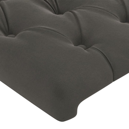 sengegavl med kanter 83x23x78/88 cm fløjl mørkegrå