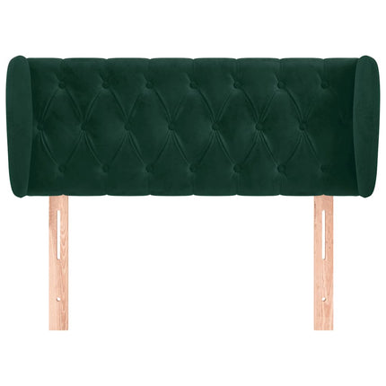 sengegavl med kanter 103x23x78/88 cm fløjl mørkegrøn