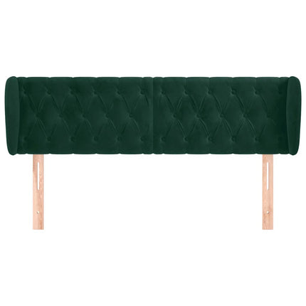 sengegavl med kanter 163x23x78/88 cm fløjl mørkegrøn