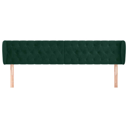 sengegavl med kanter 183x23x78/88 cm fløjl mørkegrøn