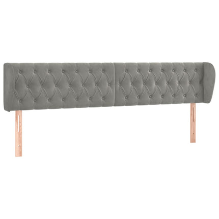 sengegavl med kanter 203x23x78/88cm fløjl lysegrå