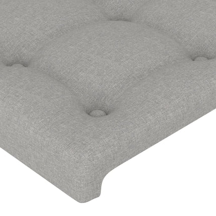sengegavl med kanter 83x23x78/88 cm stof lysegrå