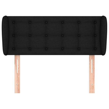 sengegavl med kanter 83x23x78/88 cm stof sort