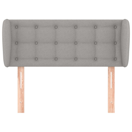 sengegavl med kanter 93x16x78/128 cm stof lysegrå