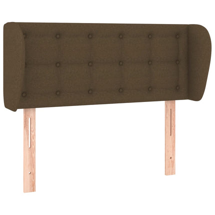 sengegavl med kanter 93x23x78/88 cm stof mørkebrun