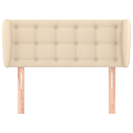 sengegavl med kanter 103x23x78/88 cm stof cremefarvet