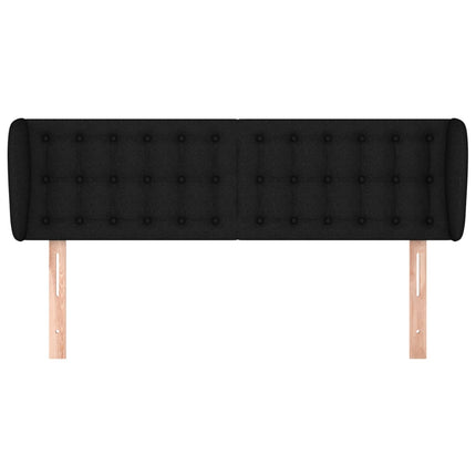 sengegavl med kanter 147x23x78/88 cm stof sort