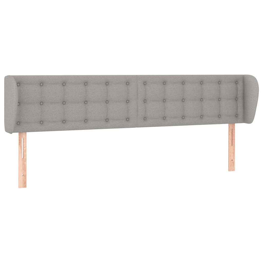 sengegavl med kanter 147x23x78/88cm stof lysegrå