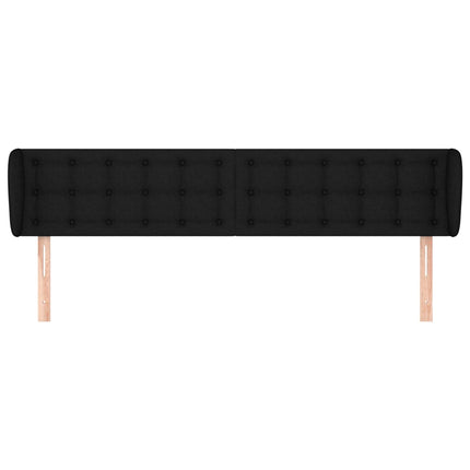 sengegavl med kanter 163x23x78/88 cm stof sort