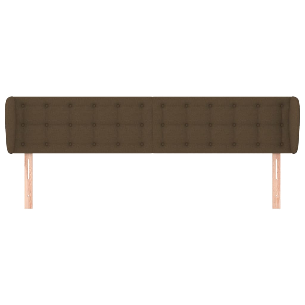 sengegavl med kanter 163x23x78/88 cm stof mørkebrun