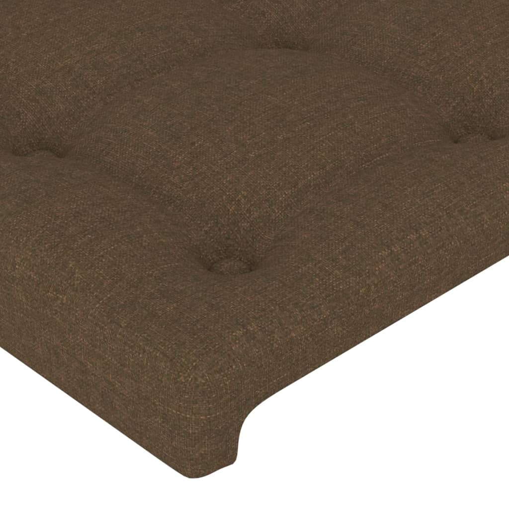 sengegavl med kanter 163x23x78/88 cm stof mørkebrun