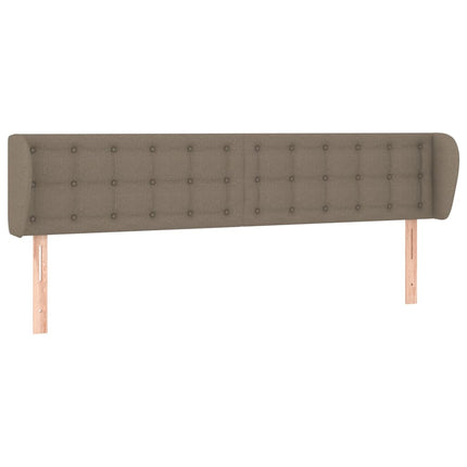 sengegavl med kanter 163x23x78/88 cm stof gråbrun