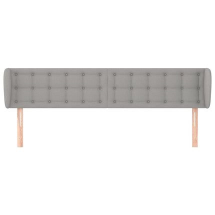 sengegavl med kanter 183x23x78/88cm stof lysegrå