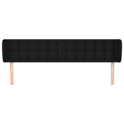 sengegavl med kanter 203x23x78/88 cm stof sort