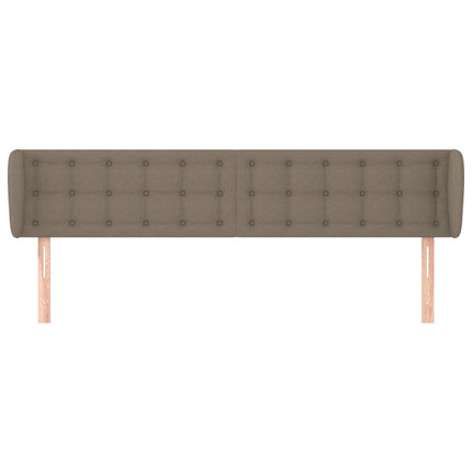 sengegavl med kanter 203x23x78/88 cm stof gråbrun