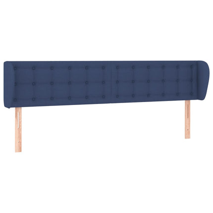 sengegavl med kanter 203x23x78/88 cm stof blå