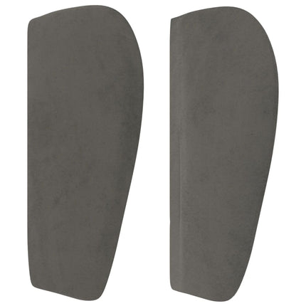 sengegavl med kanter 83x23x78/88 cm fløjl mørkegrå