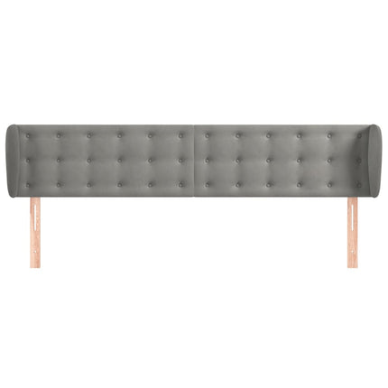 sengegavl med kanter 163x23x78/88cm fløjl lysegrå