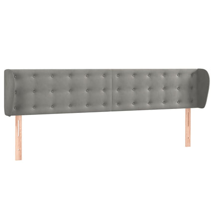 sengegavl med kanter 183x23x78/88cm fløjl lysegrå