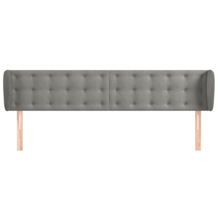 sengegavl med kanter 183x23x78/88cm fløjl lysegrå