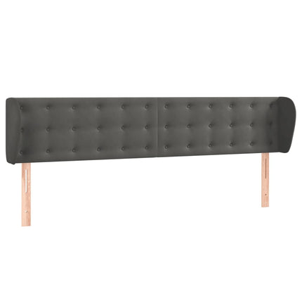 sengegavl med kanter 183x23x78/88 cm fløjl mørkegrå
