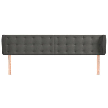 sengegavl med kanter 183x23x78/88 cm fløjl mørkegrå