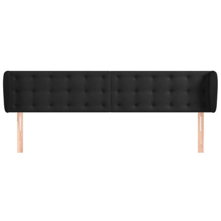 sengegavl med kanter 183x23x78/88 cm fløjl sort