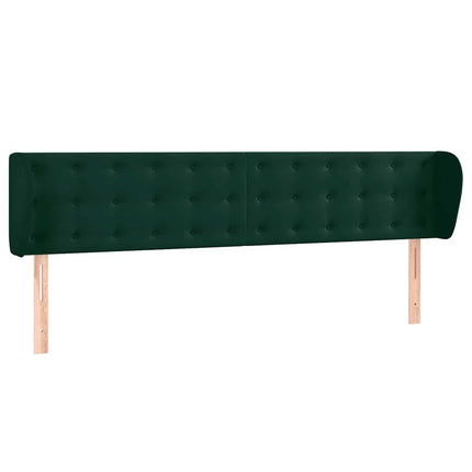 sengegavl med kanter 183x23x78/88 cm fløjl mørkegrøn