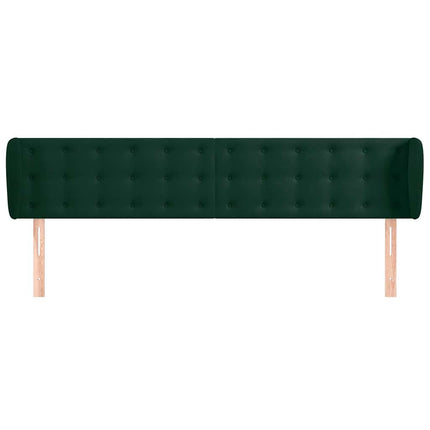 sengegavl med kanter 183x23x78/88 cm fløjl mørkegrøn