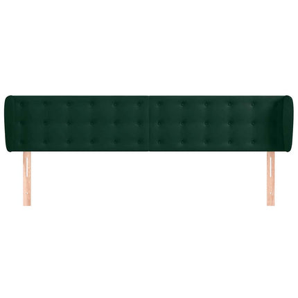 sengegavl med kanter 183x23x78/88 cm fløjl mørkegrøn