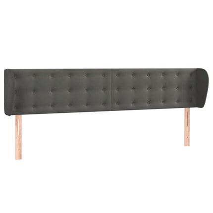 sengegavl med kanter 203x23x78/88 cm fløjl mørkegrå