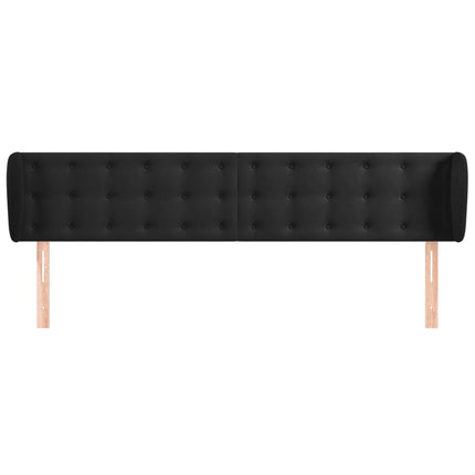 sengegavl med kanter 203x23x78/88 cm fløjl sort