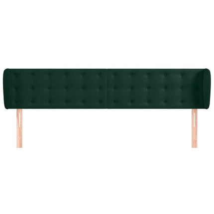 sengegavl med kanter 203x23x78/88 cm fløjl mørkegrøn