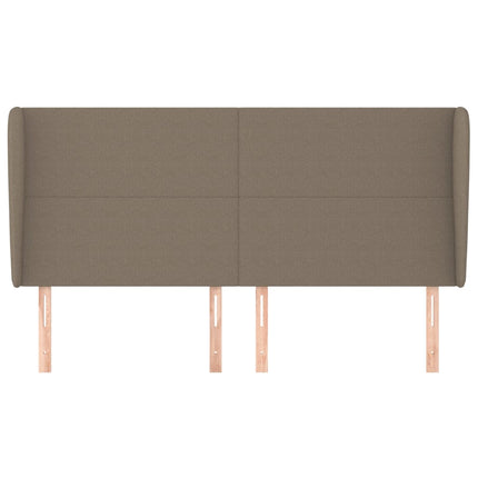 sengegavl med kanter 163x23x118/128 cm stof gråbrun