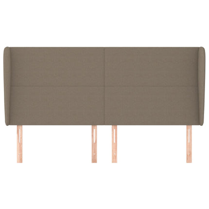 sengegavl med kanter 183x23x118/128 cm stof gråbrun