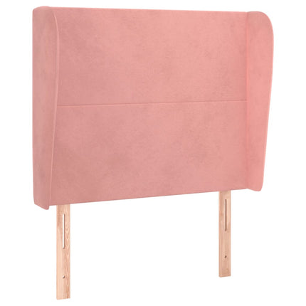 sengegavl med kanter 83x23x118/128 cm fløjl pink