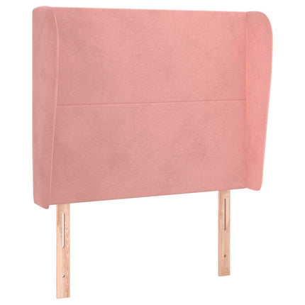 sengegavl med kanter 83x23x118/128 cm fløjl pink