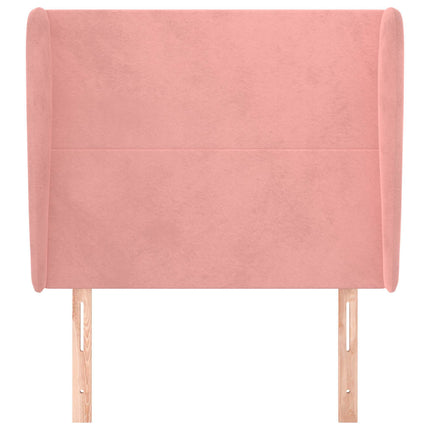 sengegavl med kanter 83x23x118/128 cm fløjl pink