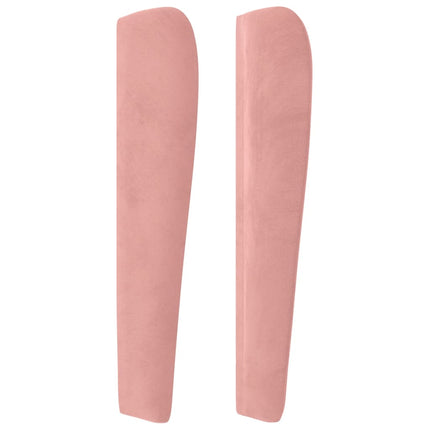 sengegavl med kanter 83x23x118/128 cm fløjl pink