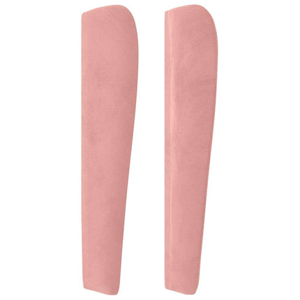 sengegavl med kanter 83x23x118/128 cm fløjl pink